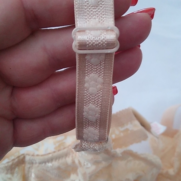Peach Khaki Lace Push-up Bra, Small - Picture 6 of 14
